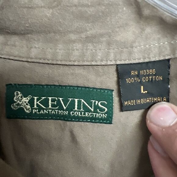 Kevins Plantation Collection Mens XL Oatmeal Brown Button Down Long Sleeve Shirt - Picture 2 of 5